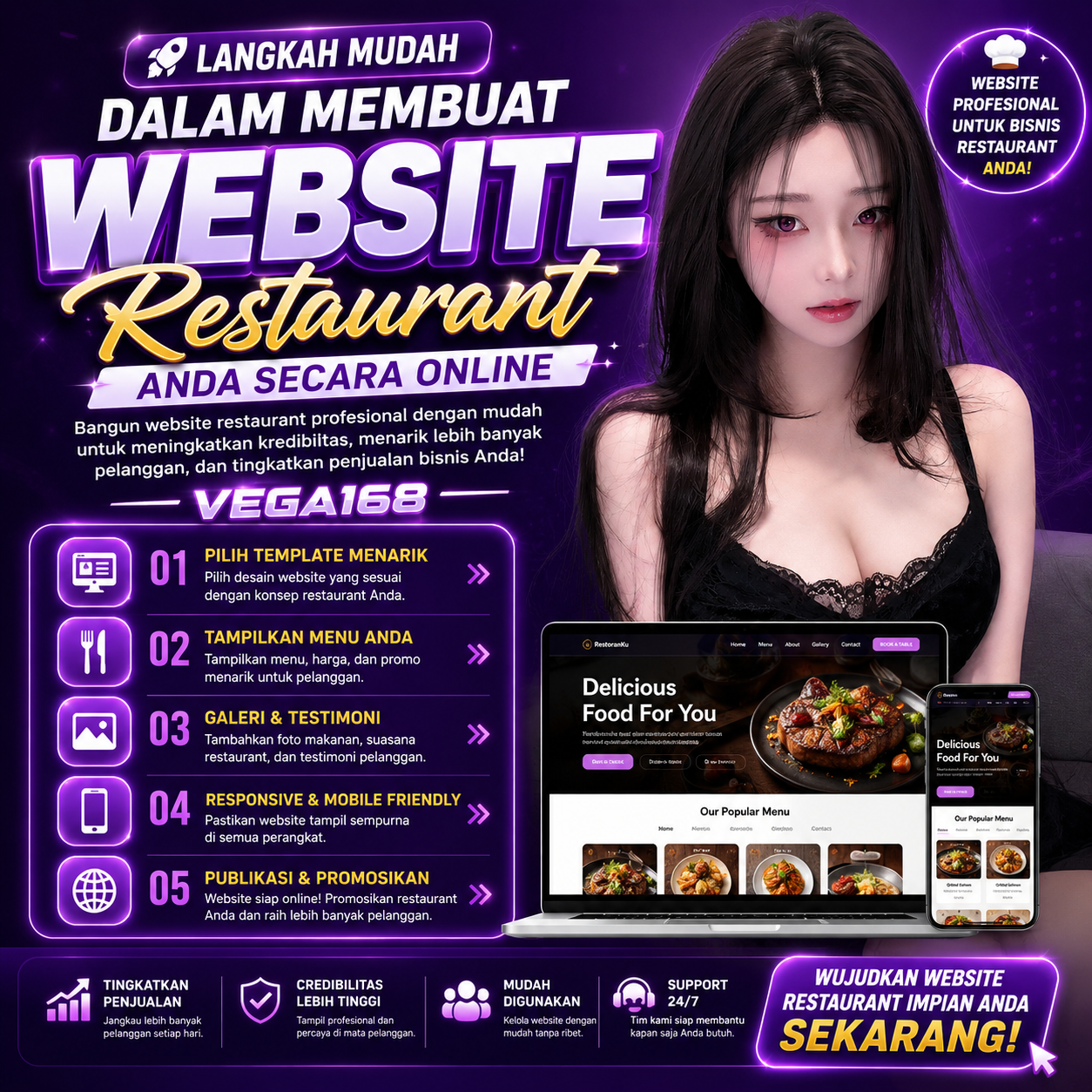 VEGA168: Langkah Mudah Dalam Membuat Website Restaurant Anda Secara Online